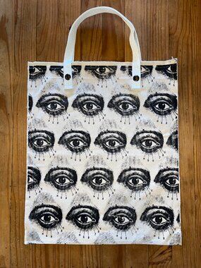 XL Canvas Eye Chart Print Tote Bag